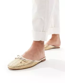 Туфли-мюли нейтрального цвета из рафии ASOS DESIGN Lucia