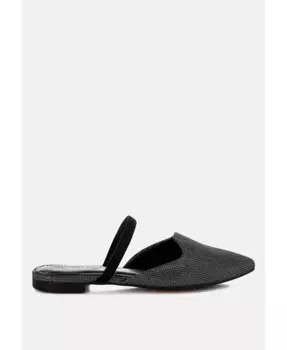 Туфли-мюли Twiggy Glitter из искусственной кожи с блестками London Rag, черный