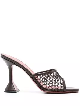 Туфли-мюли в сетку Lupita 95 мм Amina Muaddi, коричневый
