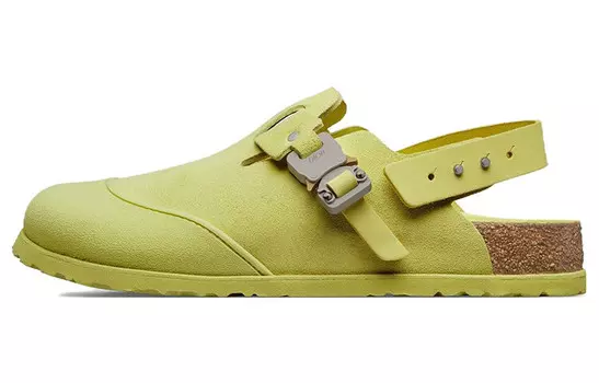 Туфли-мулы Tokio из телячьей кожи пастельного желтого цвета от Birkenstock Dior