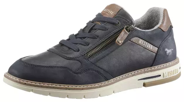 Туфли Mustang Shoes на шнуровке, с молнией, повседневная обувь, полуботинки, туфли на шнуровке, цвет морской волны