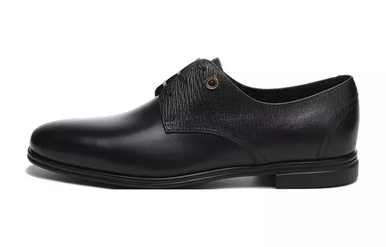 Туфли мужские Gancini с низким верхом, черные Ferragamo