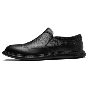 Туфли мужские Men"s Casual Men Low-Top Aipsen, цвет Black crocodile