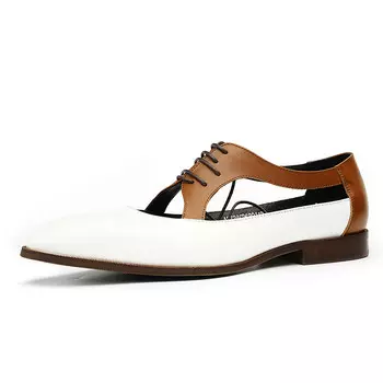 Туфли мужские низкие Aston M.Jazz, коричневый/белый