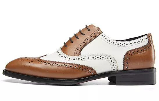 Туфли мужские низкие коричневый/белый Kangnai