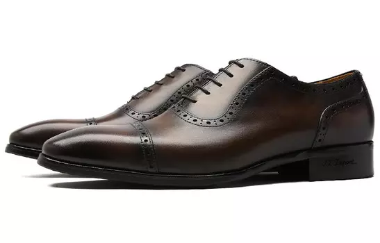 Туфли мужские с низким верхом цвета кофе S.T.Dupont, цвет Coffee
