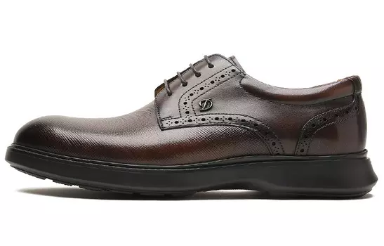 Туфли мужские с низким верхом цвета кофе S.T.Dupont, цвет Coffee
