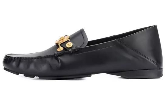 Туфли мужские Versace с золотой пряжкой, черный