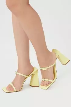 Туфли на блочном каблуке со стразами и пряжкой Forever 21, желтый