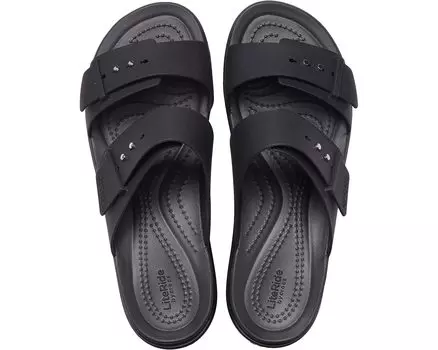 Туфли на каблуках Brooklyn Buckle Low Wedge Crocs, черный