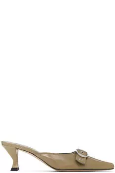 Туфли на каблуках из глянцевой кожи наппа цвета таупа Evelyn BY FAR