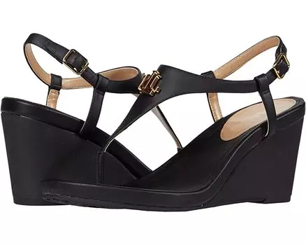 Туфли на каблуках Jeannie Wedge Sandal LAUREN Ralph Lauren, черный