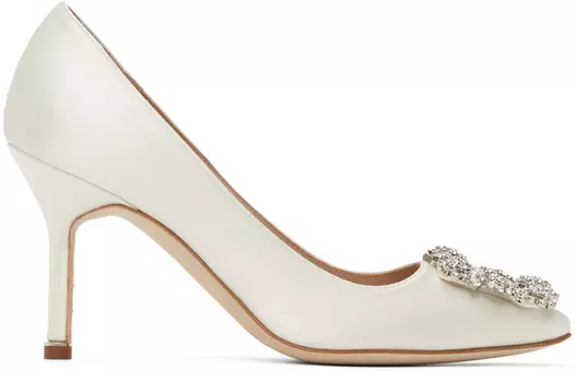 Туфли на каблуках Off-White Hangisi 90 Manolo Blahnik, Light cream