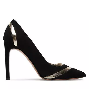 Туфли на каблуке Baldowski D04671-1451-001 Zamsz Czarny/Skra Zota, черный