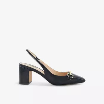 Туфли на каблуке из искусственной кожи с детальной цепочкой и трензелем Dune, черный