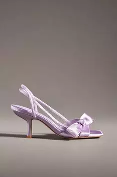 Туфли на каблуке Jeffrey Campbell с бантом и пяткой на пятке, сирень