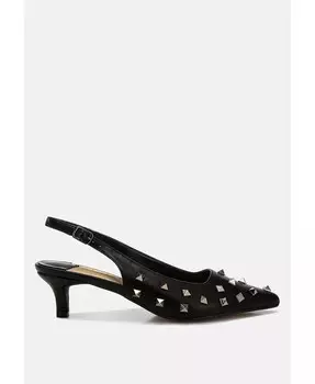 Туфли на каблуке «Kitten Hegron» с декором в виде заклепок London Rag, черный