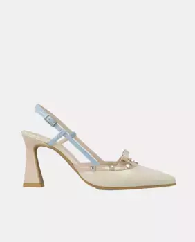 Туфли на каблуке-лодочке из лакированной кожи пастельных тонов Lodi, натуральный