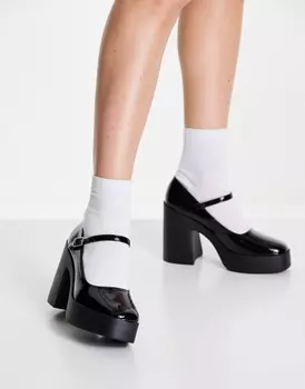 Туфли на каблуке Мэри Джейн ASOS DESIGN Penny, черный (34 RU)