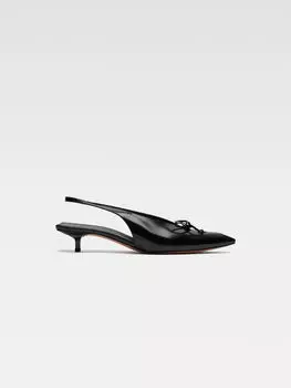 Туфли на каблуке-рюмочке с открытой пяткой JACQUEMUS The low Cubisto slingbacks, черный