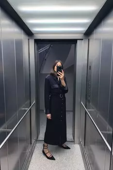 Туфли на каблуке-рюмочке с ремешками ZARA, черный