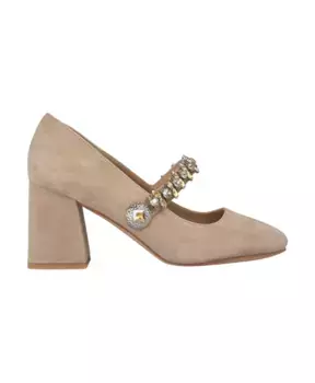 Туфли на каблуке с кристаллическим ремешком Alma En Pena, бежевый