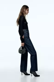 Туфли на каблуке с лакированным эффектом ZARA, черный