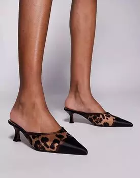 Туфли на каблуке с леопардовым принтом River Island