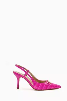 Туфли на каблуке с разрезом на носу Dune London, розовый
