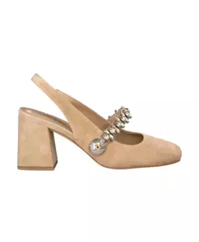 Туфли на квадратном каблуке со стразами Alma En Pena, бежевый