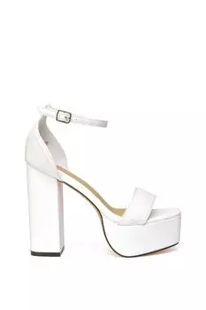 Туфли на очень высокой платформе на массивном блочном каблуке Dotty с ремешком на щиколотке XY London, белый
