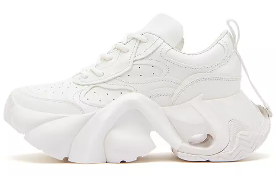 Туфли на платформе 3.0 унисекс с низким верхом белого цвета Keddo