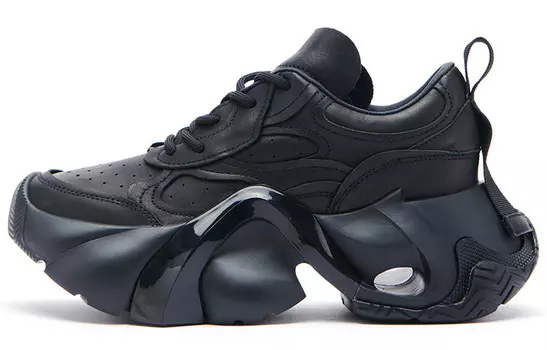 Туфли на платформе 3.0 унисекс с низким верхом черного цвета Keddo