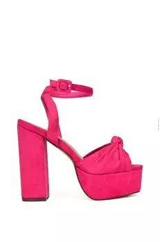Туфли на платформе и массивном блочном каблуке 'Lillian' с открытым носком и ремешками XY London, розовый