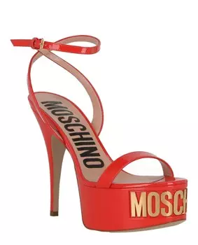 Туфли на платформе из лакированной кожи с буквенным логотипом Moschino, оранжевый