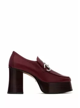 Туфли на платформе с пряжкой Horsebit Gucci, бордовый