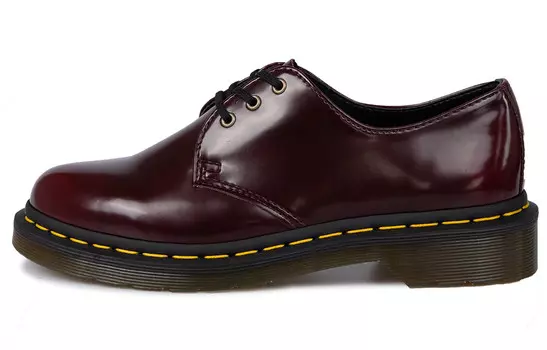 Туфли на платформе унисекс с низким верхом вишнево-красные Dr.Martens