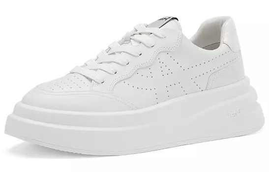 Туфли на платформе женские низкие белые Ash