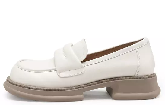 Туфли на платформе женские низкие бежевые C°Banner