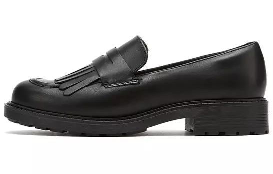 Туфли на платформе женские низкие черные Clarks