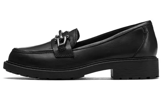 Туфли на платформе женские низкие черные Clarks