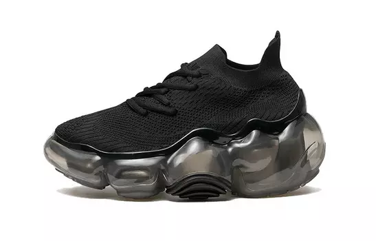 Туфли на платформе женские низкие черные Grounds