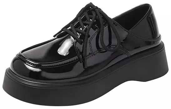 Туфли на платформе женские низкие черные Kathryn Wilson