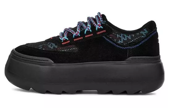 Туфли на платформе женские низкие черные Ugg