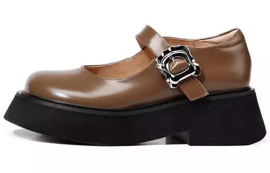 Туфли на платформе женские низкие Deep Khaki Rosa Bianca