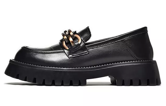 Туфли на платформе женские низкие классические черные Beau Today