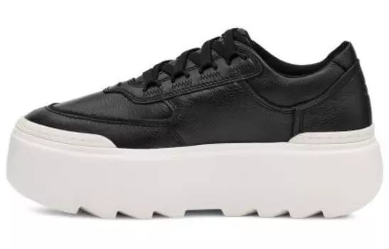 Туфли на платформе женские низкие Ярко-белые Черные Ugg