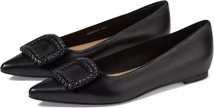 Туфли на плоской подошве Aquatalia Jena Nappa Leather Skimmer, черный