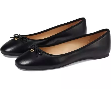 Туфли на плоской подошве COACH Abigail Leather Ballet Flat, черный