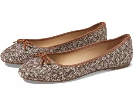 Туфли на плоской подошве COACH Abigail Mini Signature Jacquard Ballet Flat, цвет Cocoa/Burnished Amber